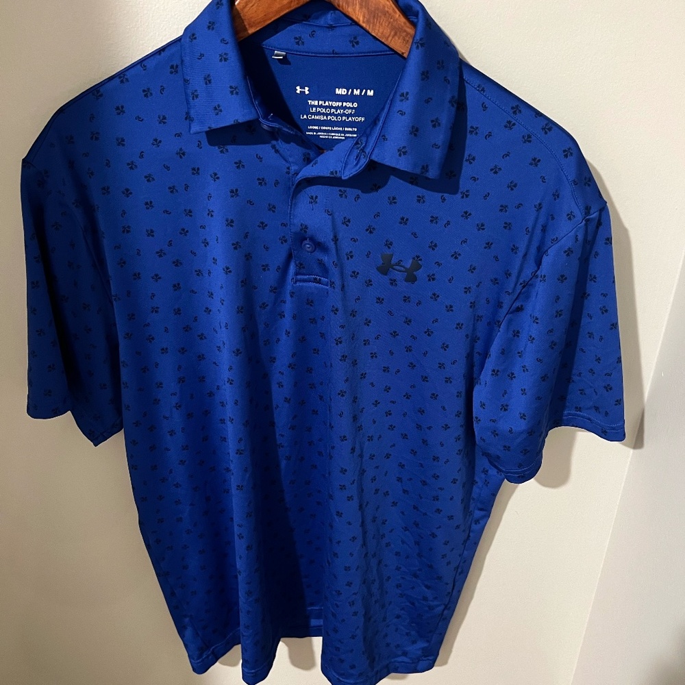 Under Armour Playoff Polo Shirt Blue Medium